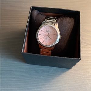 Women’s Coach stainless steel Watch pink face NWT